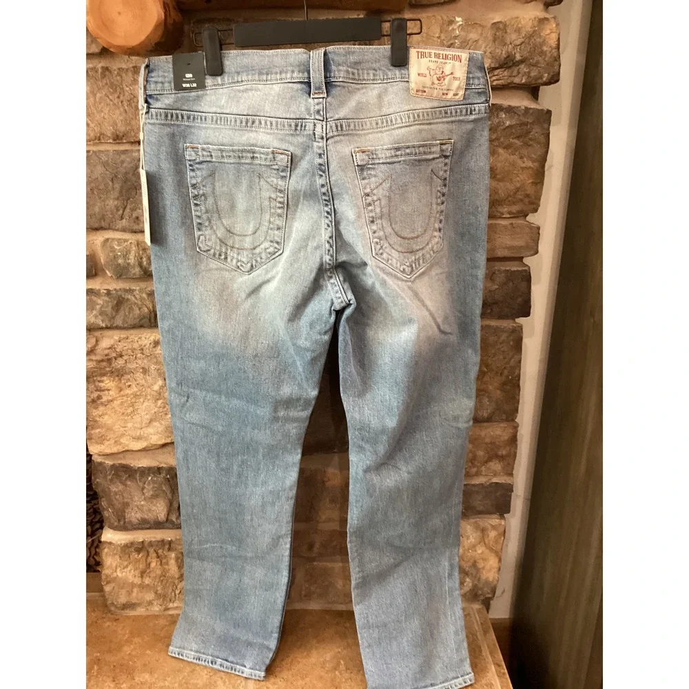 True Religion Geno Relaxed Slim Jeans Brilliant Medium Wash Mens 36x32 NF NWT